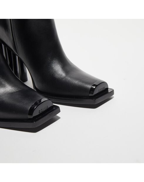 Bottines en Cuir Clover noires - Talon 10 cm