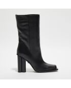 Bottines en Cuir Clover noires - Talon 10 cm