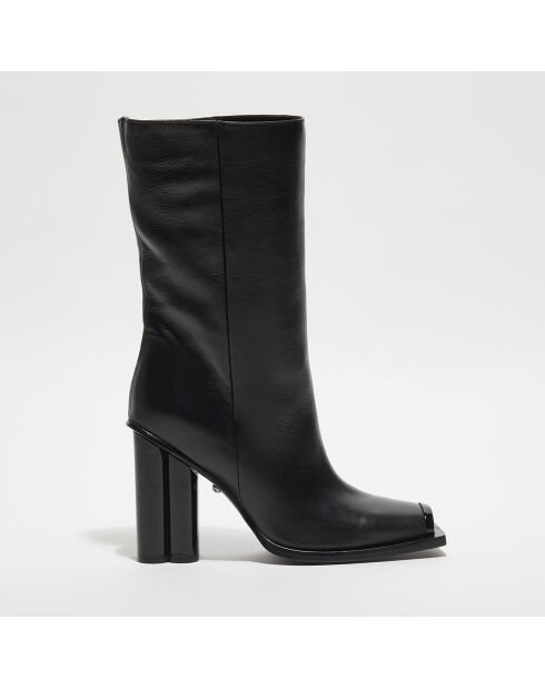 Bottines en Cuir Clover noires - Talon 10 cm