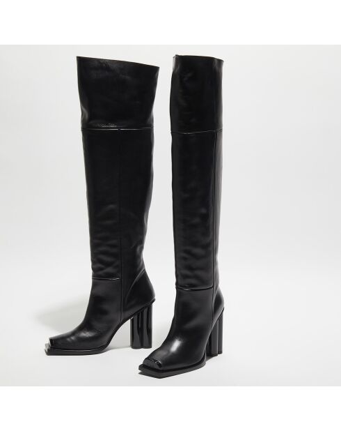 Bottes en Cuir Clover noires - Talon 10 cm