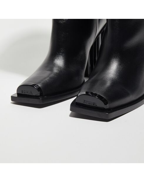 Bottes en Cuir Clover noires - Talon 10 cm