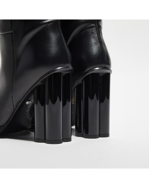 Bottes en Cuir Clover noires - Talon 10 cm