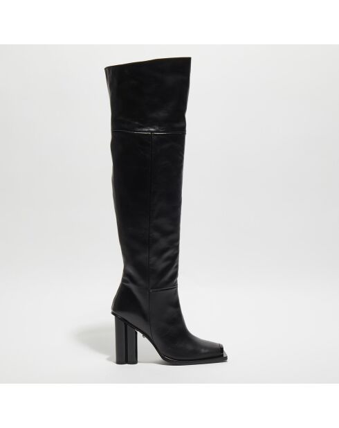 Bottes en Cuir Clover noires - Talon 10 cm