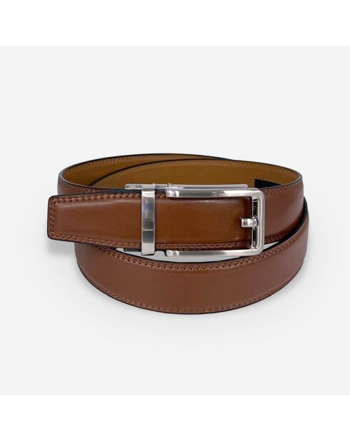 Ceinture automatique en cuir Néris tabac 35mm