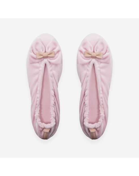 Ballerines-double-noeud rose-rose