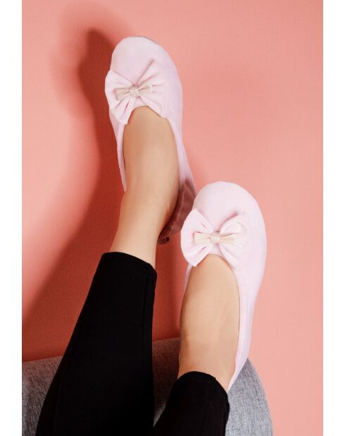 Ballerines-double-noeud rose-rose
