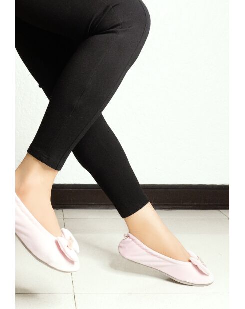 Ballerines-double-noeud rose-rose