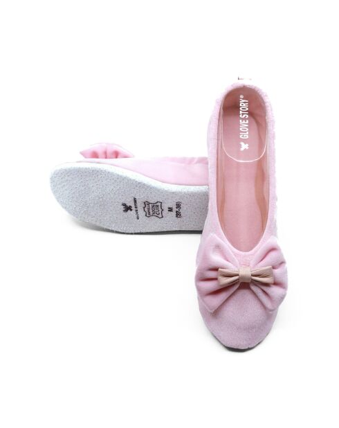 Ballerines-double-noeud rose-rose