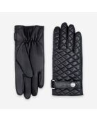 Gants cuir agneau-100% cachemire-22081CA-noir