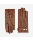 Gants en cuir à doublure en cachemire Arsène liège