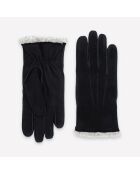 Gants en cuir suédé Albane noirs