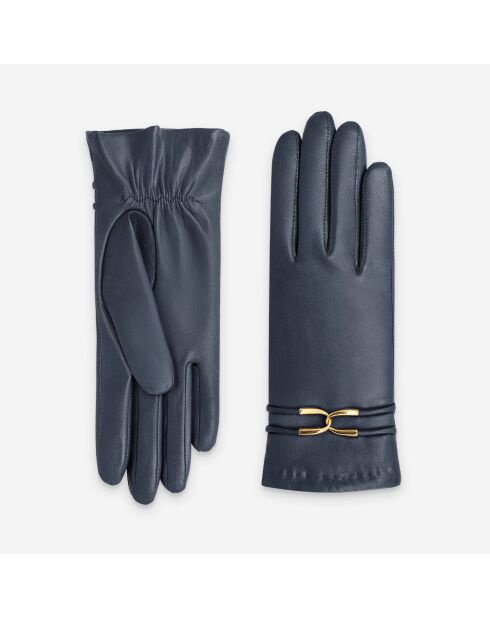 Gants cuir agneau-20%cachemire 40% laine 40% nylon-21643CA-bleu-jean