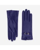 Gants cuir agneau-100% soie-21641SN-royal-blue