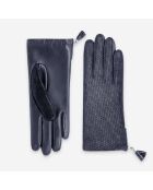 Gants cuir agneau-100% soie-21638SN-deep-blue