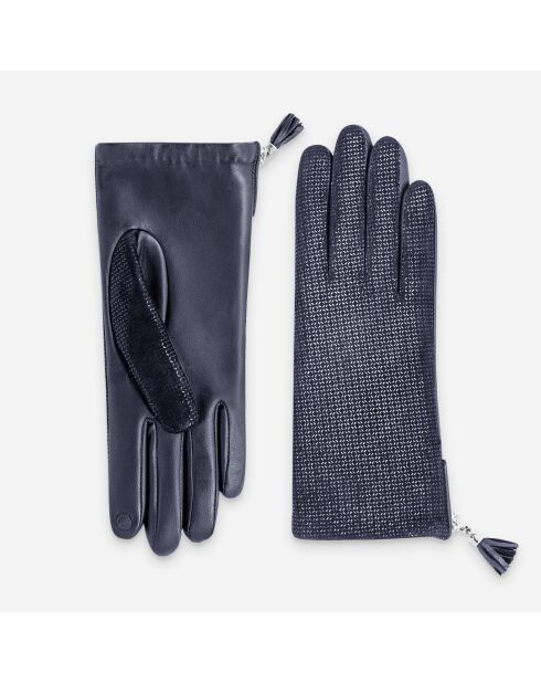 Gants cuir agneau-100% soie-21638SN-deep-blue