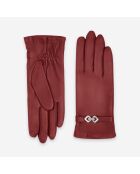 Gants cuir agneau-100% Soie-Tactile-21574SN-rouge