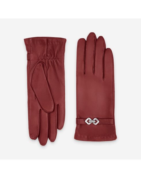 Gants cuir agneau-100% Soie-Tactile-21574SN-rouge