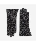 Gants cuir agneau-100% soie-21001SN-animal-grey