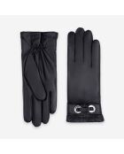 Gants cuir agneau-100% cachemire-21556CA-noir