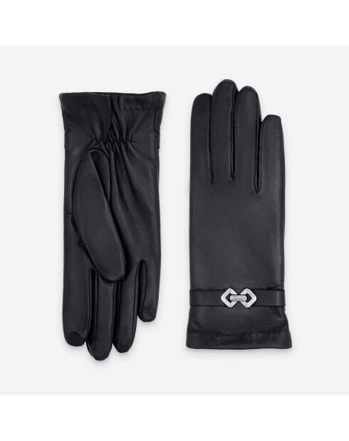 Gants cuir agneau-100% Soie-Tactile-21574SN-noir