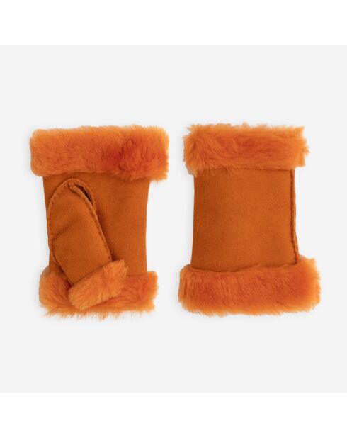 Mitaines cuir-100% mouton-21470SH-orange