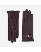Gants cuir agneau-20%cachemire 40% laine 40% nylon-21639CA-bordeaux