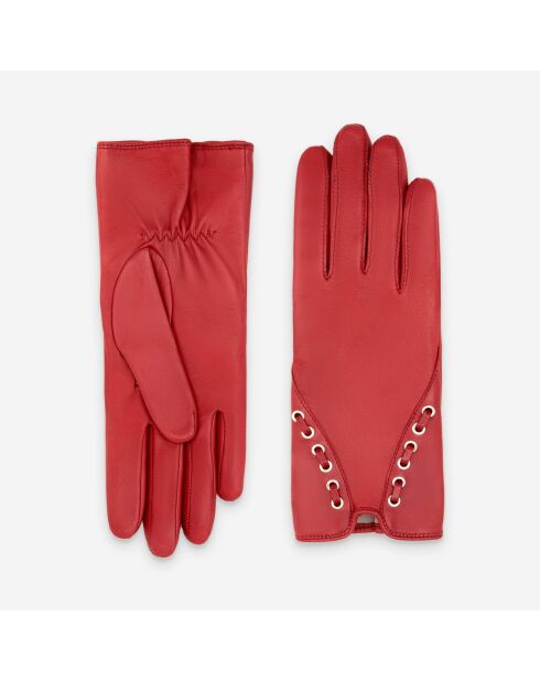 Gants cuir agneau-100% soie-21298SN-flame-scarlet