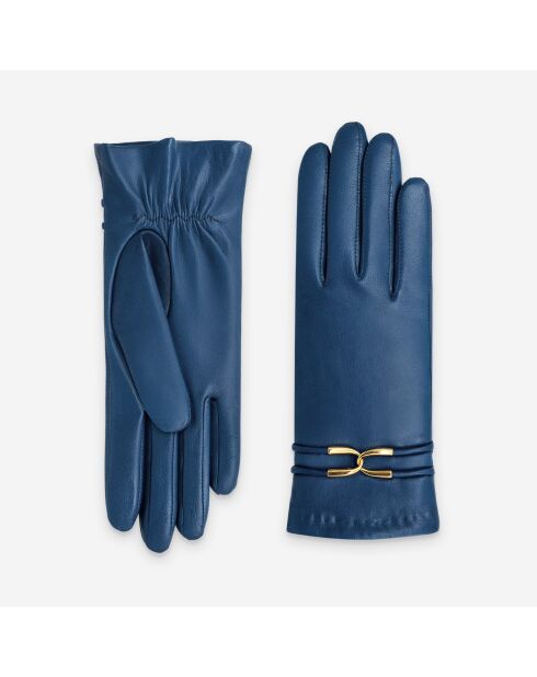 Gants cuir agneau-20%cachemire 40% laine 40% nylon-21643CA-bleu-peony