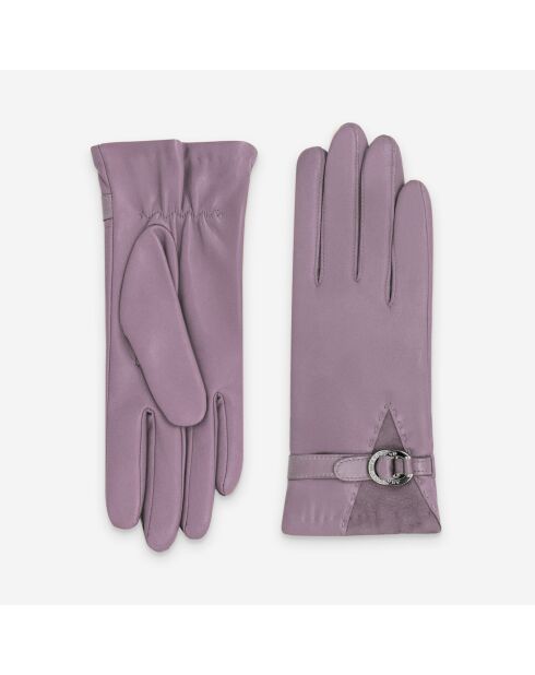 Gants cuir agneau-20%cachemire 40% laine 40% nylon-21639CA-mauve