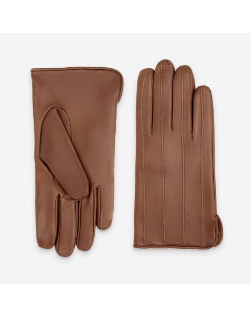 Gants cuir agneau-100% cachemire- 22107CA-cork