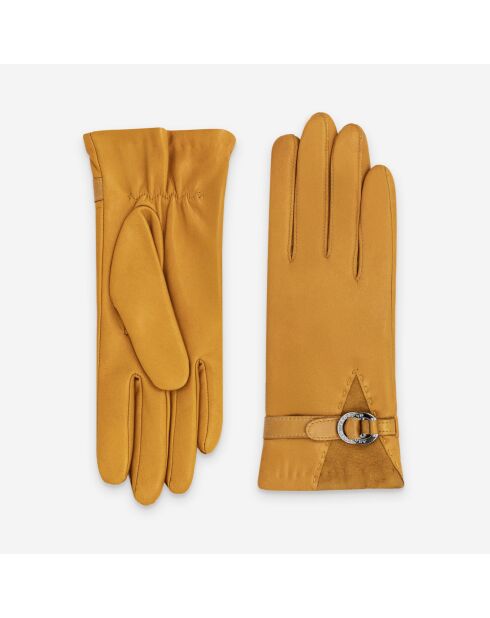 Gants cuir agneau-20%cachemire 40% laine 40% nylon-21639CA-golden-yellow