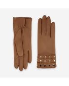 Gants en cuir doublure cachemire Émilie liège
