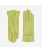 Gants cuir agneau-100% soie-21641SN-lime