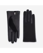 Gants cuir agneau-100% soie-21464SN-noir
