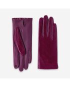 Gants cuir agneau-100% soie-21631ST-framboise
