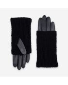 Gants en cuir doublure soie Victor noirs