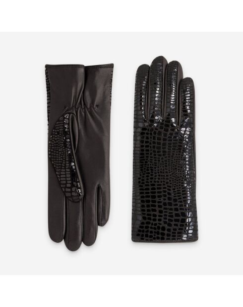 Gants cuir agneau-20%cachemire 40% laine 40% nylon-21633CA-choco