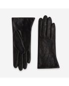 Guantes de piel de cordero - 100% seda - 21632ST-CHOCO