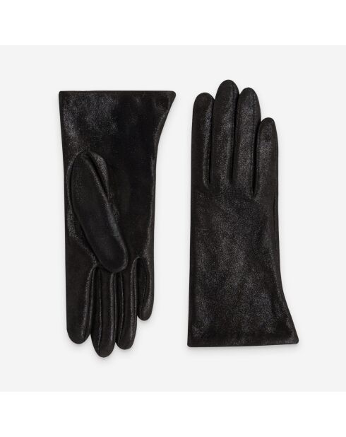 Gants en cuir doublure soie Alban chocolat
