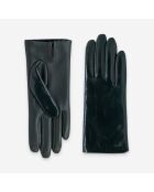 Gants cuir agneau-100% soie-21631ST-vert