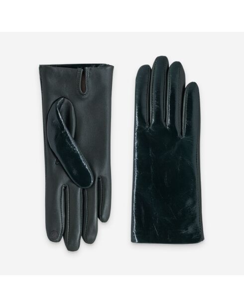 Gants cuir agneau-100% soie-21631ST-vert