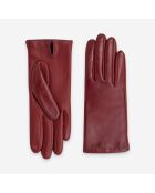 Gants cuir agneau-100% soie-21631ST-rouge