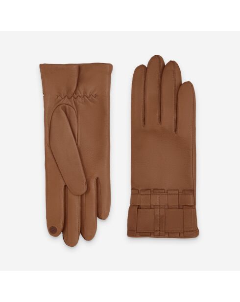 Gants cuir agneau-100% soie-Tactile-21594SN-cork