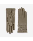 Gants cuir agneau-100% soie-21640SN-nude