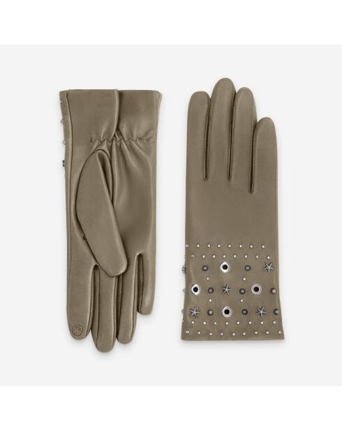 Gants cuir agneau-100% soie-21640SN-nude