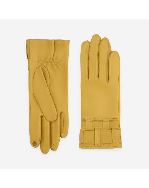 Gants cuir agneau-100% soie-Tactile-21594SN-corn