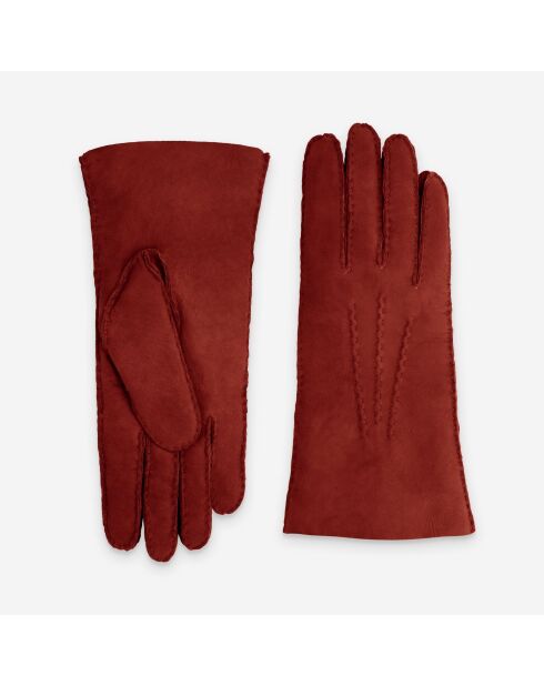 Gants cuir-100% curly-mouton retourné-21154CU-sienna