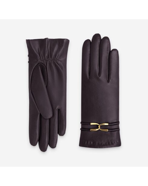 Gants cuir agneau-20%cachemire 40% laine 40% nylon-21643CA-bordeaux