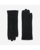 Gants cuir agneau suédé-100% polyester (boa)-71094BA-noir