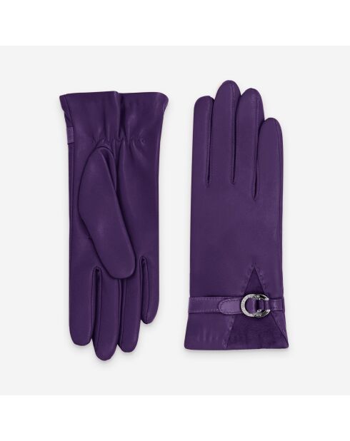 Guantes de piel de cordero -20% cachemir 40% lana 40% nailon-21639CA-Violet